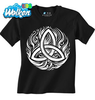 Dětské tričko Keltský Uzel v Plamenech Triquetra.jpg