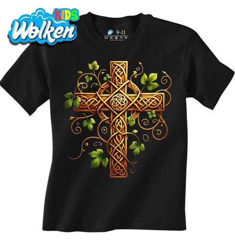 Obrázek produktu Dětské tričko Zlatý Keltský Kříž
