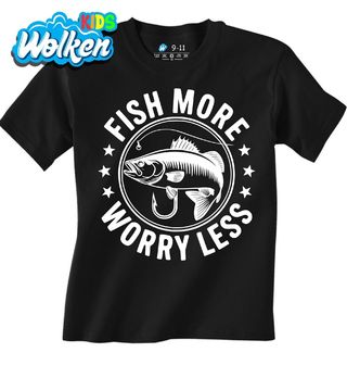 Dětské tričko Víc rybař! Míň se stresuj! Fish More Worry Less.jpg