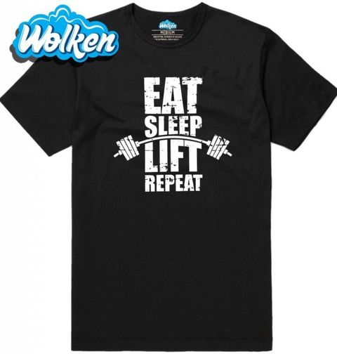 Obrázek produktu Pánské tričko Eat Sleep Lift Repeat Jez, Spi, Zvedej, Zopakuj 