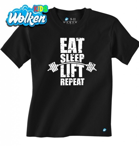 Obrázek produktu Dětské tričko Eat Sleep Lift Repeat Jez, Spi, Zvedej, Zopakuj 