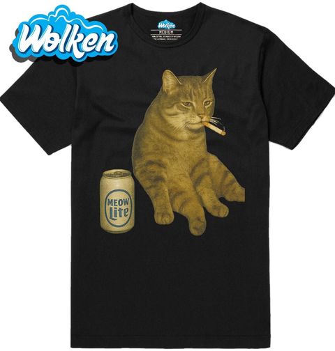 Obrázek produktu Pánské tričko Kočka s Pivem Meow Lite