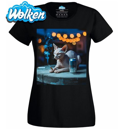 Obrázek produktu Dámské tričko Kočka Sphynx v Nočním Baru
