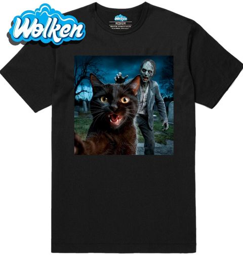 Obrázek produktu Pánské tričko Kočka a Zombie Selfie ze Hřbitova