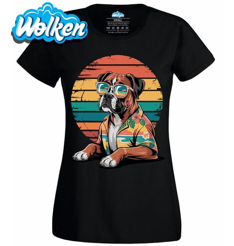 Obrázek produktu Dámské tričko Retro Plážový Pes Boxer