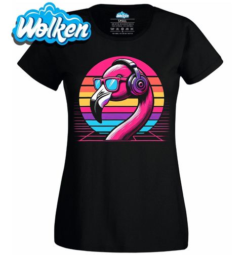 Obrázek produktu Dámské tričko Retro DJ Plameňák Vaporwave