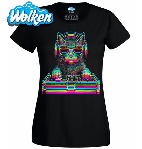 Obrázek produktu Dámské tričko DJ Kočka Glitch Cat