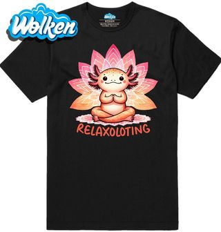 Pánské tričko Meditující Axolotl Relaxoloting.jpg