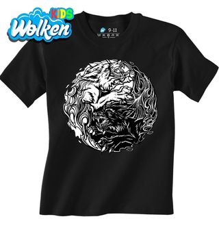 Dětské tričko Jin a Jang Vlci divočiny Yin Yang Wolf.jpg
