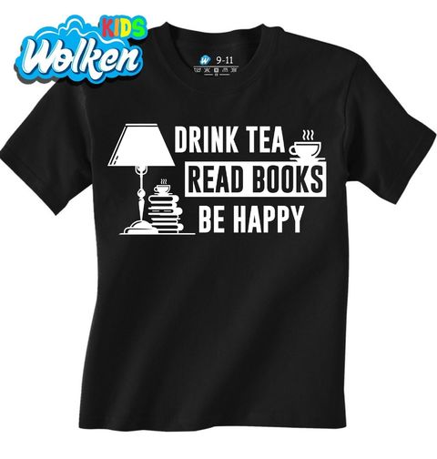 Obrázek produktu Dětské tričko Pij čaj Čti knihy Buď šťastný Drink tea Read books Be happy