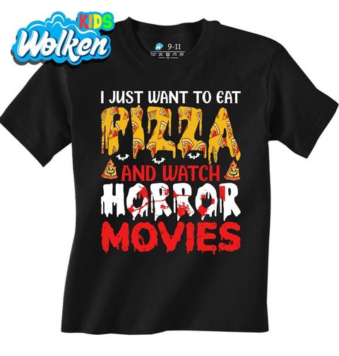 Obrázek produktu Dětské tričko Chci jíst pizzu a koukat na horory