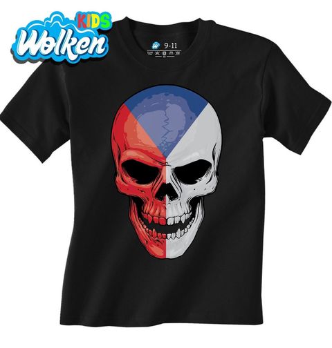 Obrázek produktu Dětské tričko Česká lebka Czech Skull Flag
