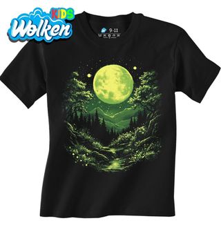 Dětské tričko Zářící Zelený Měsíc Moon Green Forest.jpg