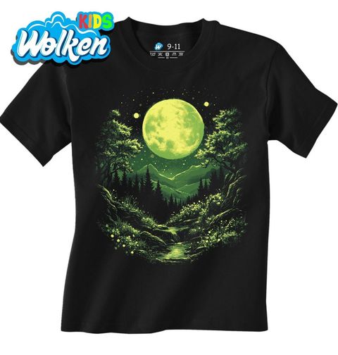 Obrázek produktu Dětské tričko Zářící Zelený Měsíc Moon Green Forest