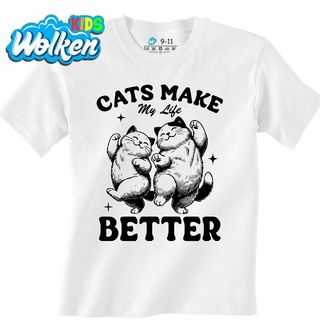 Dětské tričko Veselé Kočky Kočky dělají můj život lepší Cats make my life better.jpg