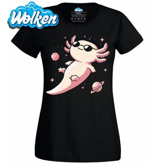 Dámské tričko Kosmický Axolotl mexický.jpg