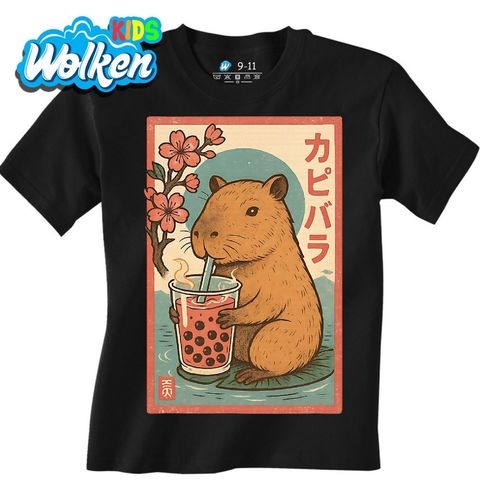 Obrázek produktu Dětské tričko Japonská Kapybara s Bubble Tea