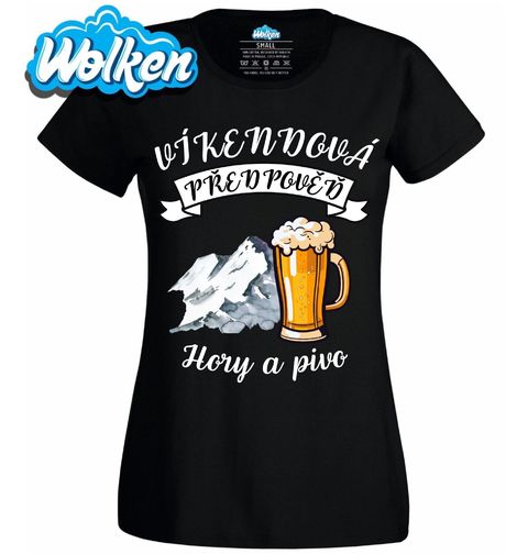 Obrázek produktu Dámské tričko Víkendová předpověď: Hory a Pivo