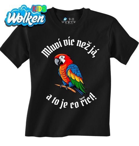 Obrázek produktu Dětské tričko Mluví víc než já, a to je co říct! Papoušek Ara