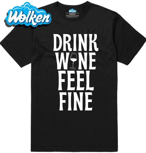 Obrázek produktu Pánské tričko Pij víno, Buď v pohodě Drink Wine, Feel Fine