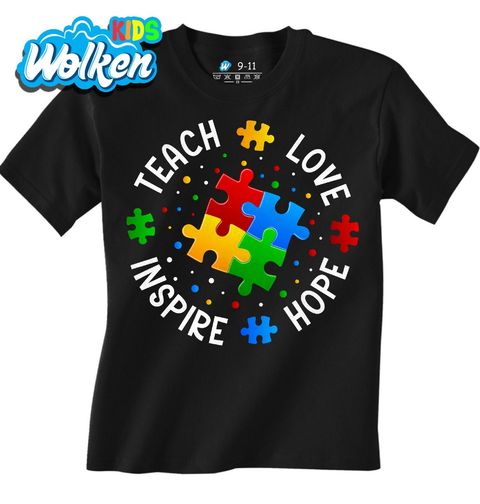 Obrázek produktu Dětské tričko Puzzle Teach Love Inspire Hope