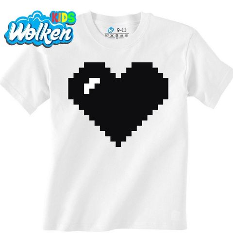 Obrázek produktu Dětské tričko Pixelové Černobílé Srdce Heart