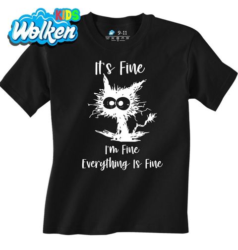 Obrázek produktu Dětské tričko Kočka pod Napětím It's Fine I'm Fine Everything is Fine