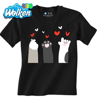 Dětské tričko Tři Kočičí Tlapky Cat Paws Hearts.jpg