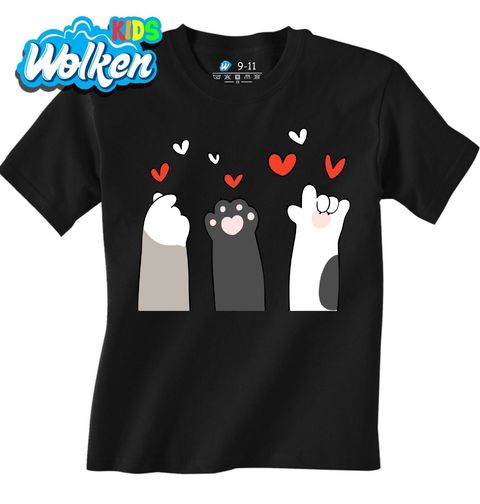 Obrázek produktu Dětské tričko Tři Kočičí Tlapky Cat Paws Hearts