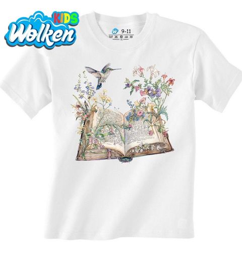 Obrázek produktu Dětské tričko Kniha Květin a Kolibřík Vintage Book Flowers