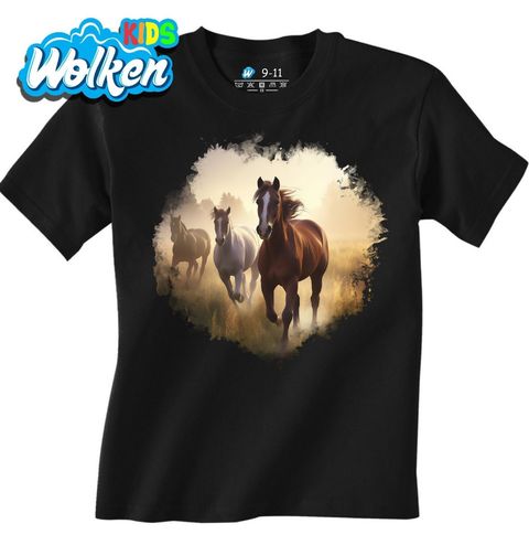 Obrázek produktu Dětské tričko Běžící Koně po poli Quarter Horse