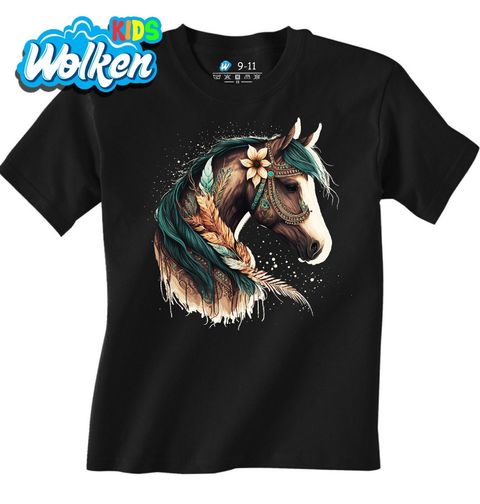Obrázek produktu Dětské tričko Bohémský Kůň s květinami Boho Horse 