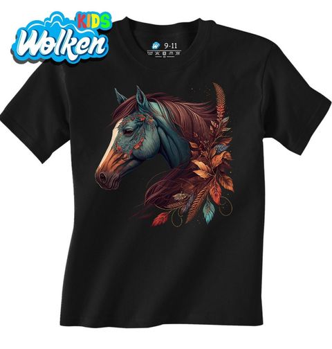 Obrázek produktu Dětské tričko Podzimní Kůň s listy Boho Horse 