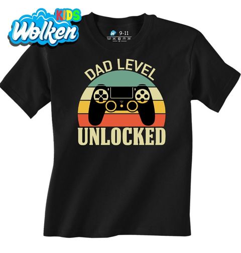 Obrázek produktu Dětské tričko Level Táta Odemčen Retro Dad Level Unlocked