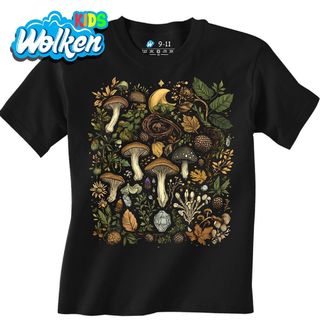 Dětské tričko Mystická Lesní Říše Hub Vintage Mushrooms Forest.jpg
