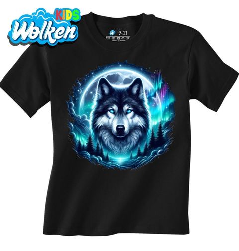 Obrázek produktu Dětské tričko Mystický vlk Polární záře
