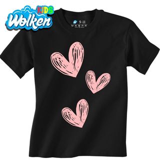 Dětské tričko Tři růžová srdce Three Pink Hearts.jpg
