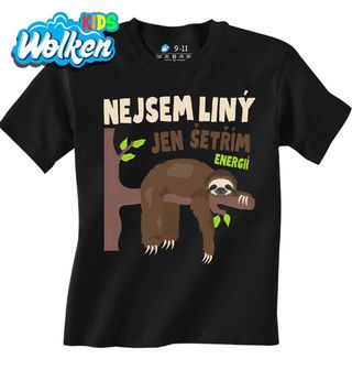 Dětské tričko Lenochod Nejsem líný jen šetřím energii.jpg
