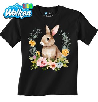 Dětské tričko  Velikonoční Králík na květinách.jpg