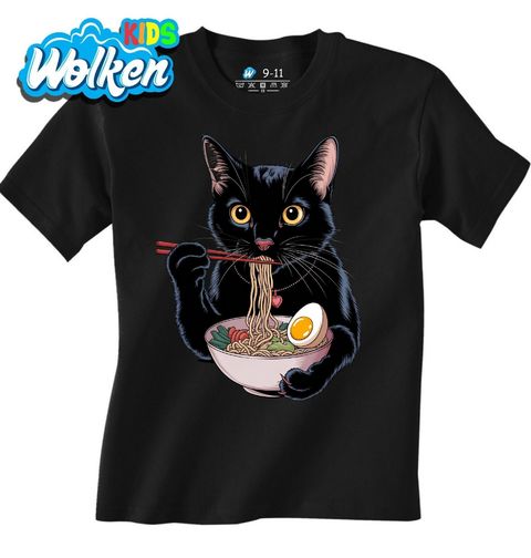 Obrázek produktu Dětské tričko Černá Kočka Ramen