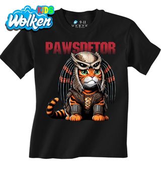 Dětské tričko Predátor Oranžová Kočka Pawsdetor.jpg