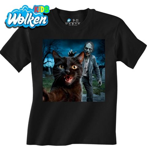 Obrázek produktu Dětské tričko Kočka a Zombie Selfie ze Hřbitova