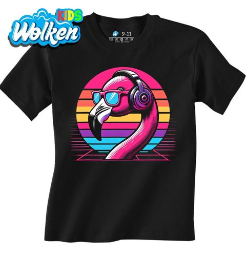 Obrázek produktu Dětské tričko Retro DJ Plameňák Vaporwave