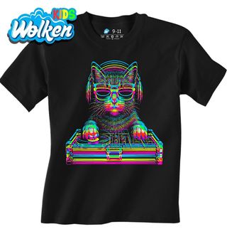 Dětské tričko DJ Kočka Glitch Cat.jpg