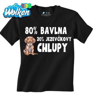 Dětské tričko 80 % Bavlna, 20 % Jezevčíkovy Chlupy.jpg