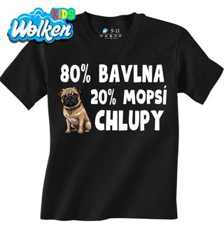 Dětské tričko 80 % Bavlna, 20 % Mopsí Chlupy.jpg