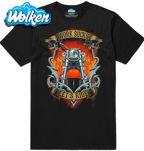 Obrázek produktu Pánské tričko Motorkářská svoboda Work Sucks, Let’s Ride