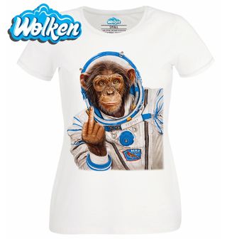 Dámské tričko  Astronaut Šimpanz s prostředníčkem.jpg