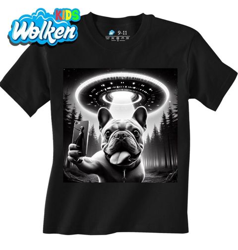 Obrázek produktu Dětské tričko Selfie Únos Buldočka UFO