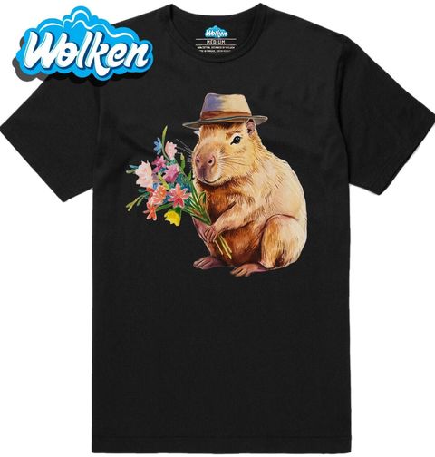 Obrázek produktu Pánské tričko Gentleman Kapybara s Květinami